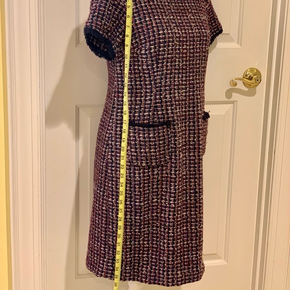 Talbots navy tweed short sleeve shift dress - 8P - Picture 4 of 10